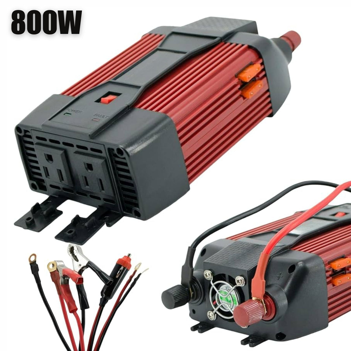 Inversor de corriente para auto 800W 12V a 110V con USB SI-800 - LA CASA DEL TELEFONO