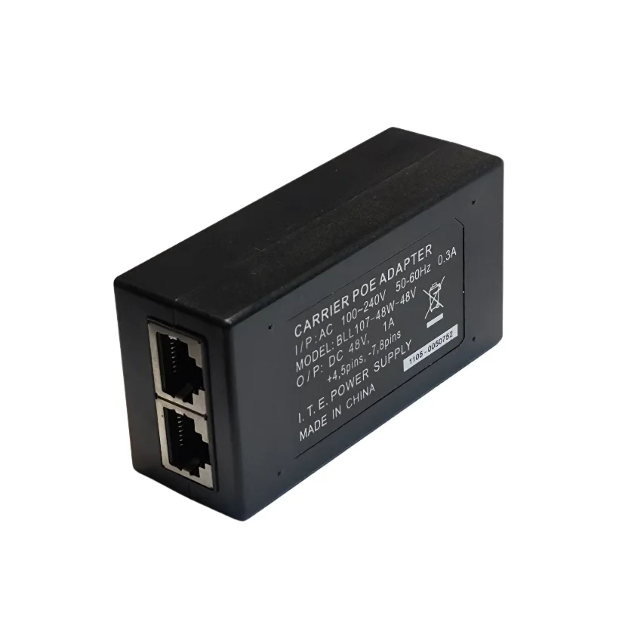 Inyector PoE pasivo 48V 1A carrier grade BLL107-48W-48V Ubiquiti Mikrotik