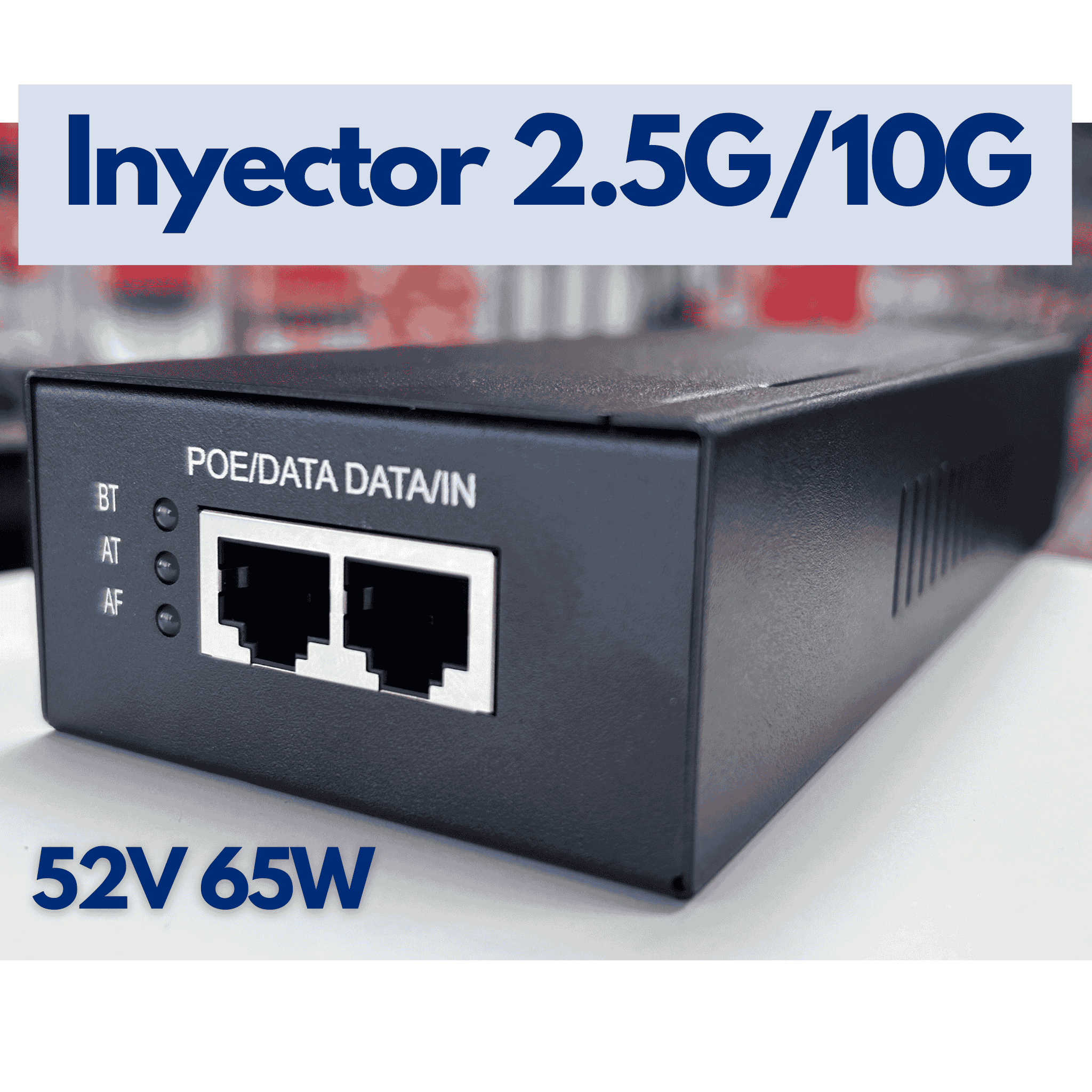 Inyector PoE 65W 10G Hasivo PSE65W-GJ-10G para cámaras IP