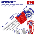 Juego de llaves hexagonales punta de bola de brazo largo Emtop EHKY2091