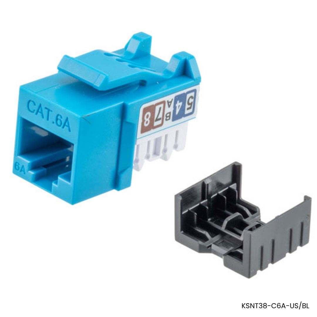 Keystone Jack Cat6A UTP Slim Azul KUWES KSNT38-C6A-US 110IDC red corporativa Panamá 