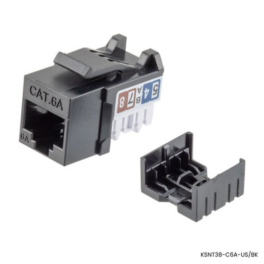 Keystone Jack Cat6A UTP Slim 110 IDC Negro KUWES KSNT38-C6A-US - LA CASA DEL TELEFONO