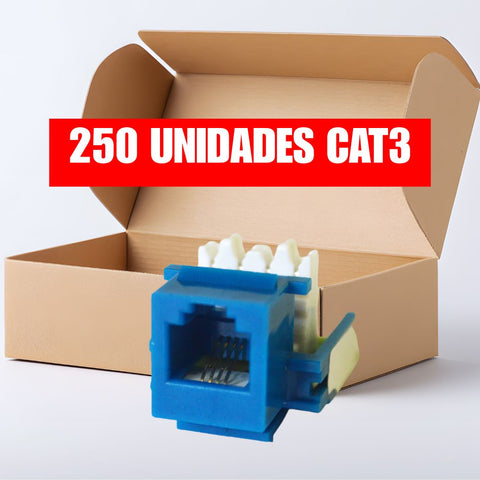 Caja de Keystone jack CAT3 para teléfono (250 unidades, color azul)