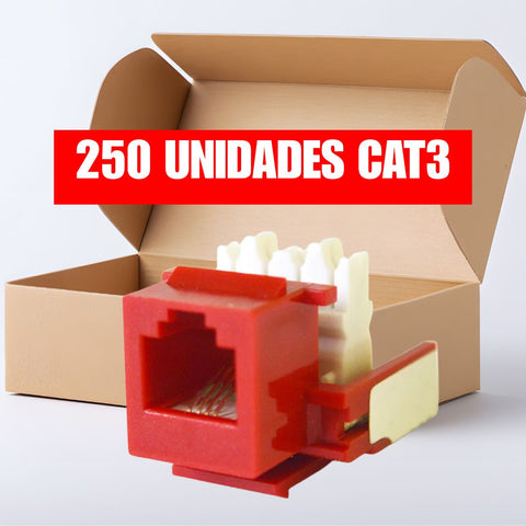 Caja de Keystone jack CAT3 para teléfono (250 unidades, color rojo)