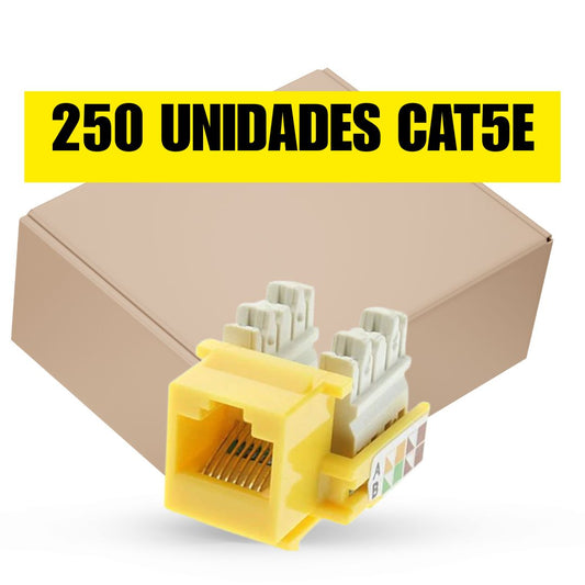 Caja de 250 Keystone Jack CAT5e (amarillo)