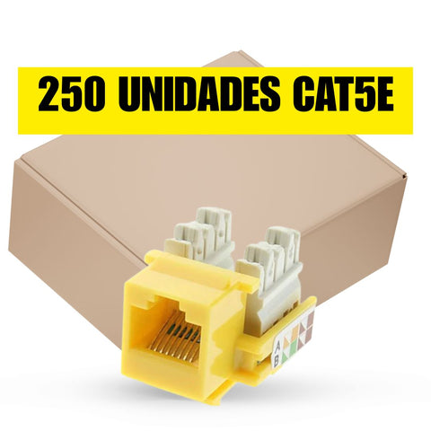 Caja de 250 Keystone Jack CAT5e (amarillo)