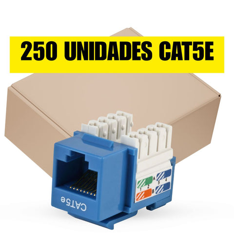 Caja de 250 Keystone Jack CAT5e (azul)