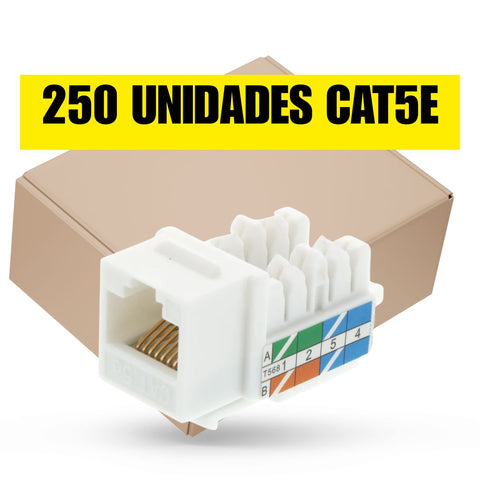 Caja de 250 Keystone Jack CAT5e (blanco)