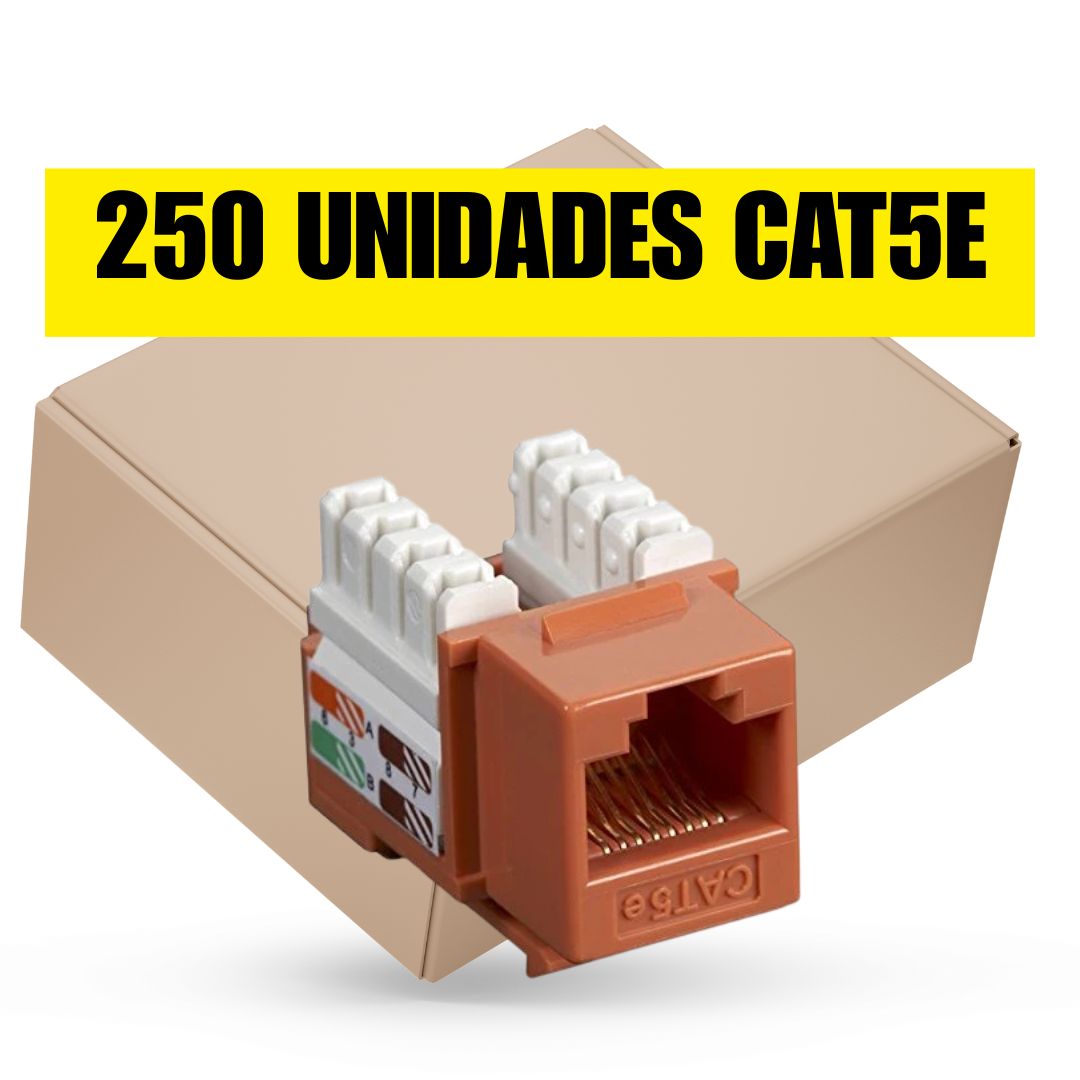 Caja de 250 Keystone Jack CAT5e (naranja)