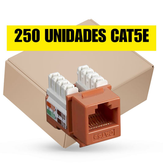 Caja de 250 Keystone Jack CAT5e (naranja)