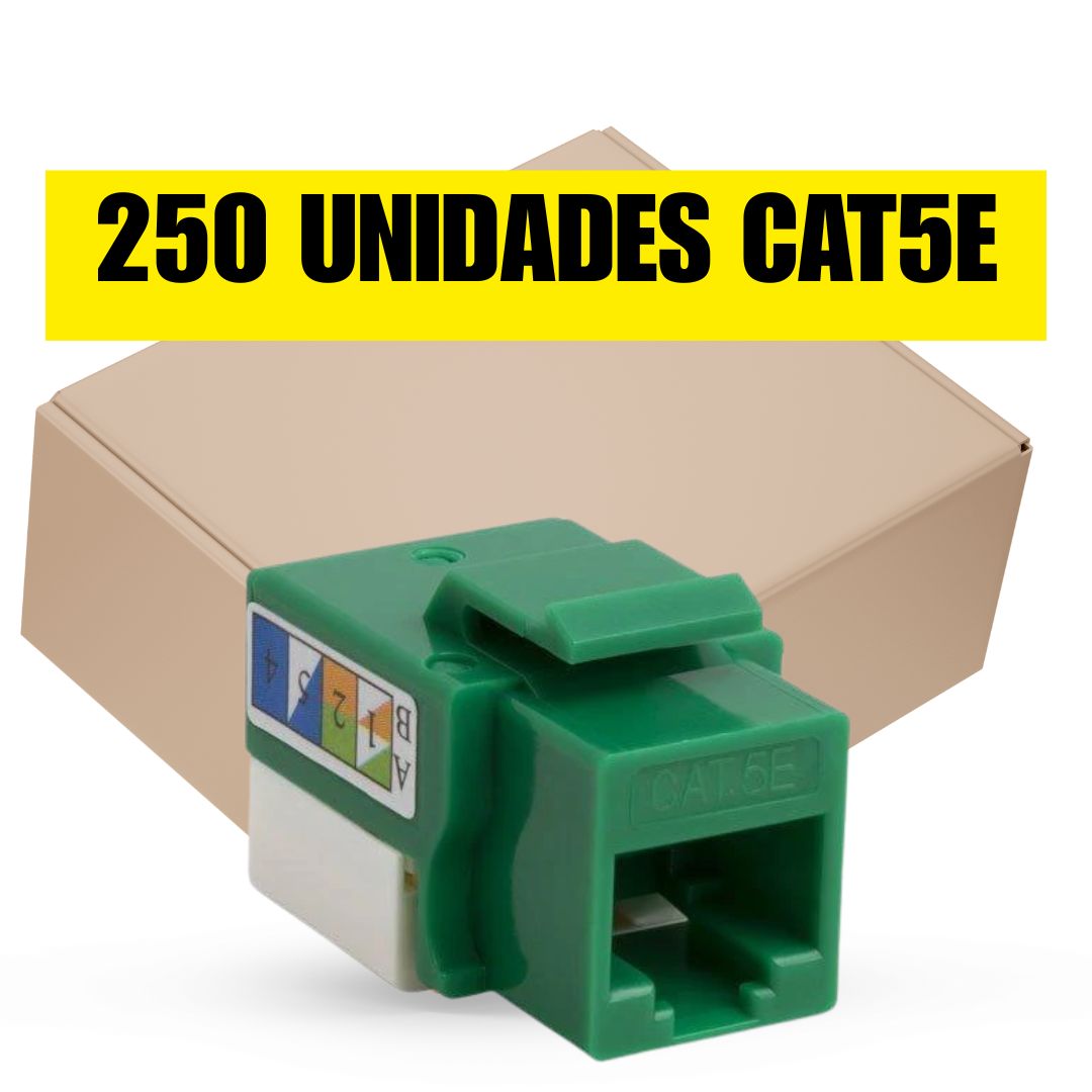 Caja de 250 Keystone Jack CAT5e (verde)