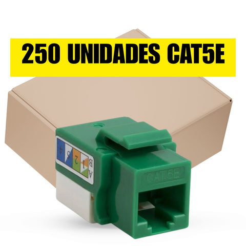 Caja de 250 Keystone Jack CAT5e (verde)