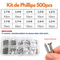 Kit 500 Micro Tornillos cabeza avellanada Acero 304 TPCA-500-304SS