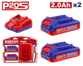 Kit de 2 baterías 20V 2.0Ah y cargador rápido Emtop ULBCPK1222