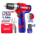Kit de Taladro percutor 12V con 2 baterías cargador maletín y accesorios