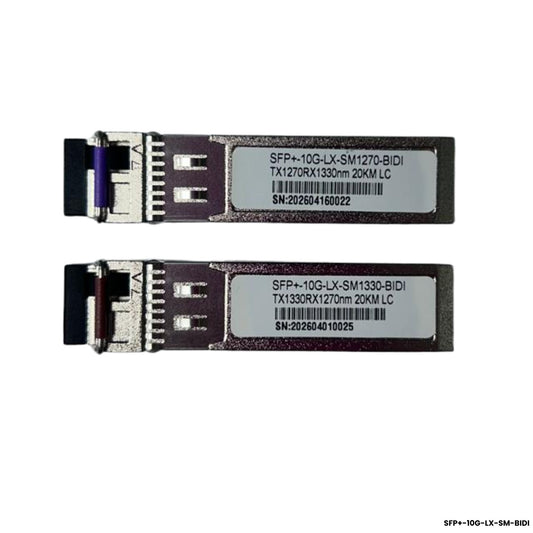 Kit par módulos SFP+ BiDi 10G 20km LC monomodo TX1270nm TX1330nm simplex