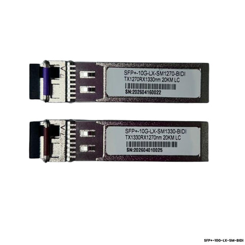 Kit par módulos SFP+ BiDi 10G 20km LC monomodo TX1270nm TX1330nm simplex