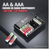 Cargador de baterías AA AAA EBL + 8 baterías recargables AA de litio