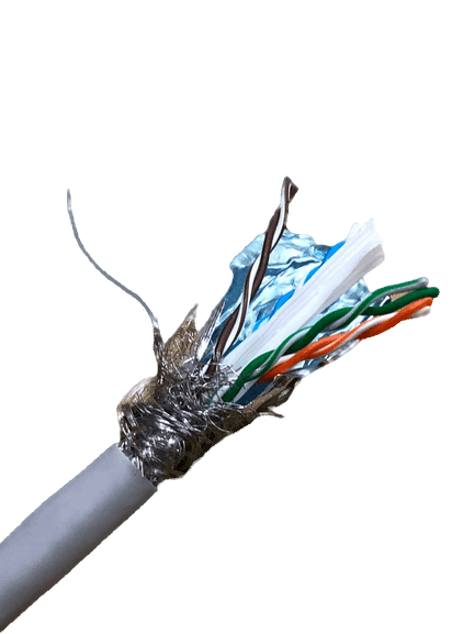 Pie de cable SF/UTP CAT6 gris, cobre, 1000 pies – KUWES KS-SF6-600M