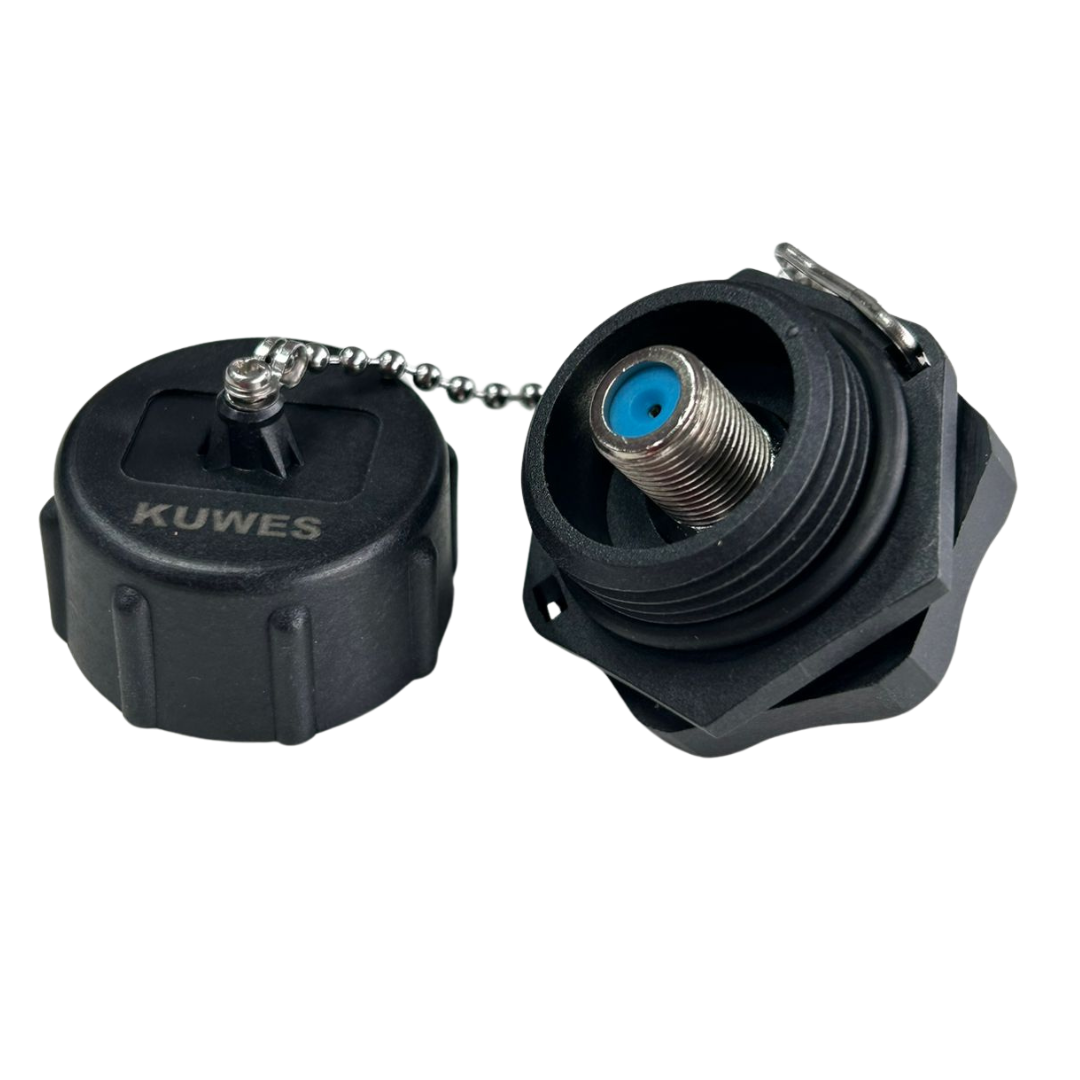 Conector unión F industrial waterproof IP68 Kuwes KSNT-WP-F-F