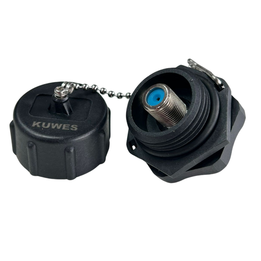Conector unión F industrial waterproof IP68 Kuwes KSNT-WP-F-F