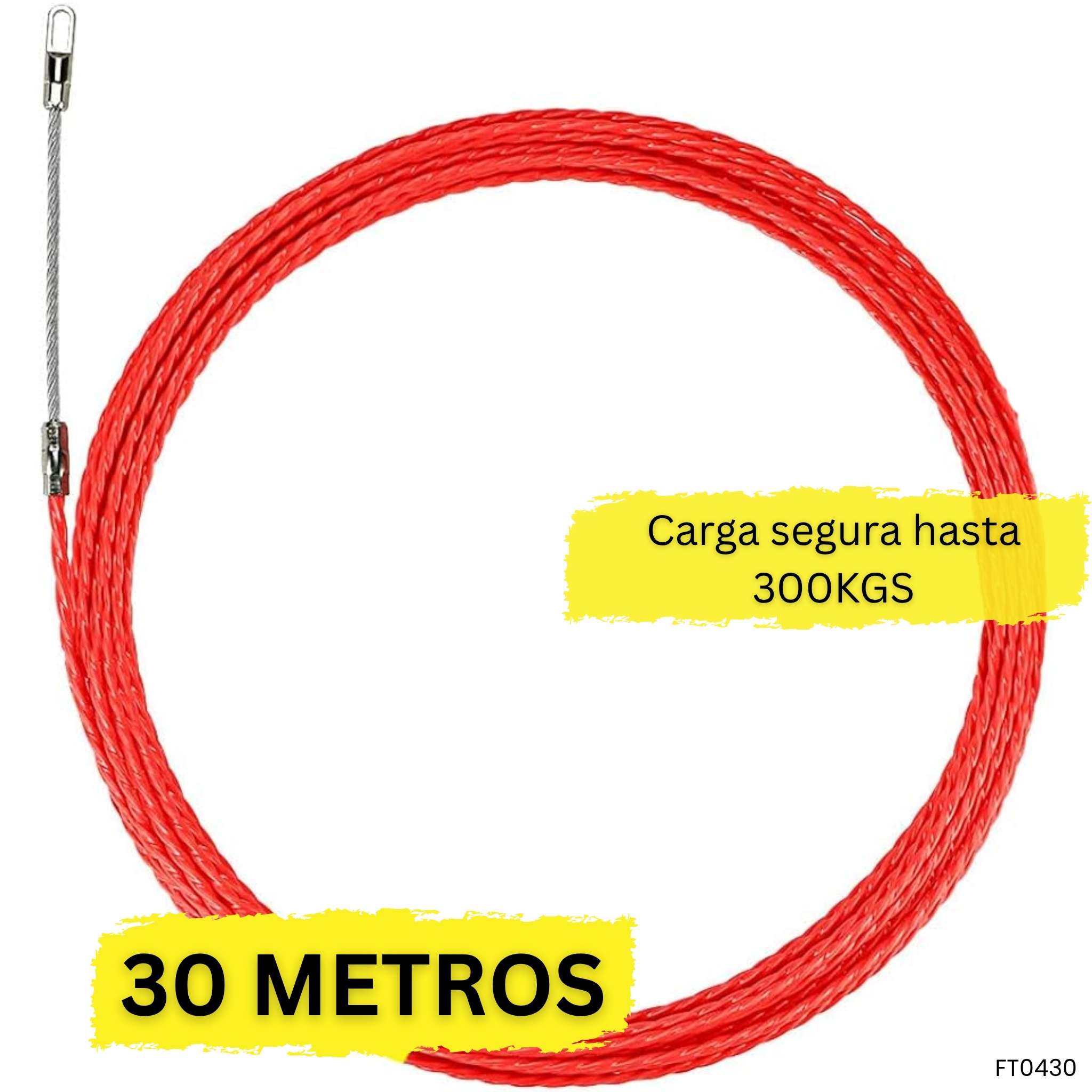 KUWES FT0430 guía pasacables PET trenzada 4.7mm 30m naranja fluorescente Panamá 