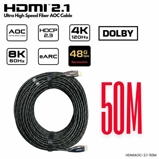 KUWES HDMIAOC-2.1 cable HDMI 2.1 fibra óptica 8K AOC 50 metros Panamá 