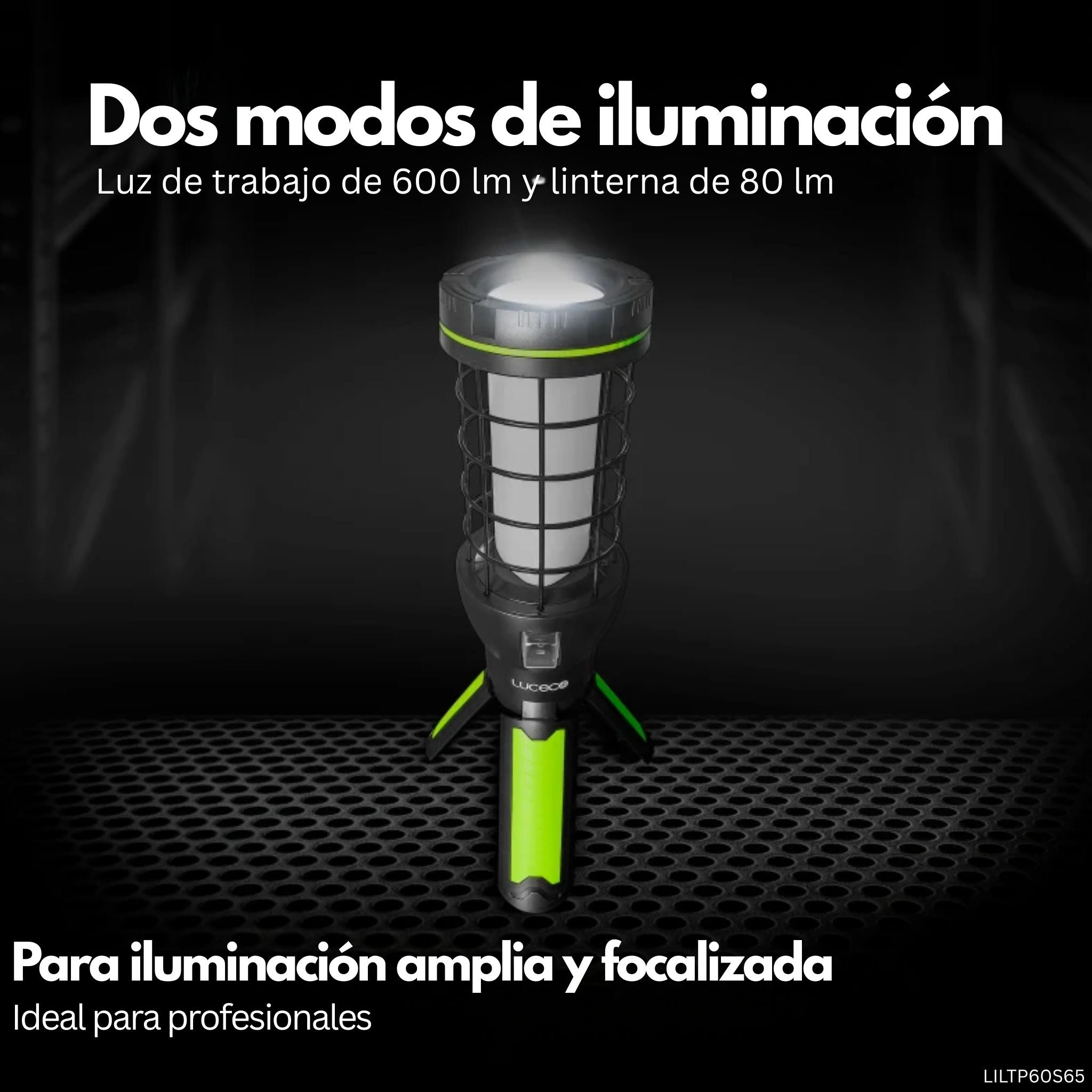 Lámpara de inspección tipo jaula antigolpes Luceco LILTP60S65