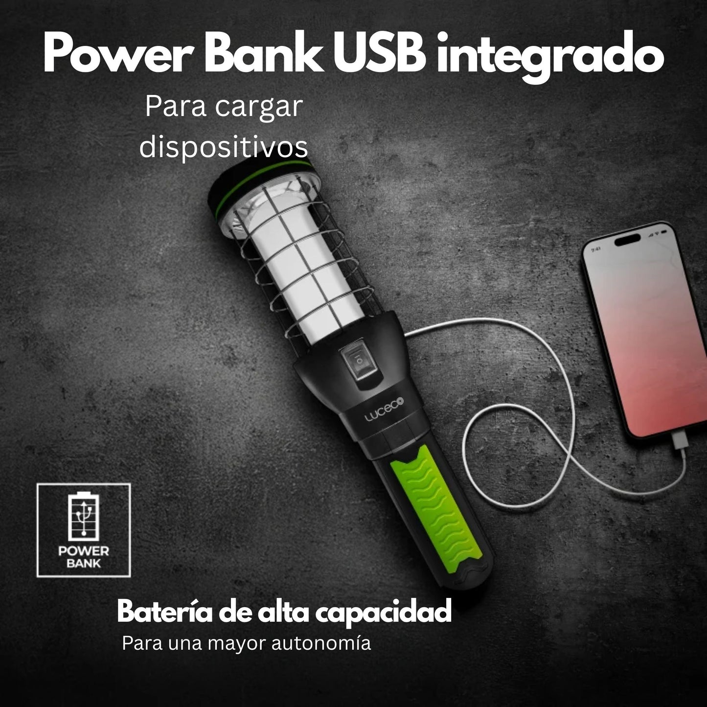 Lámpara de inspección con power bank Luceco LILTP60S65