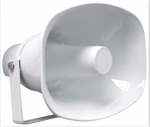 Bocina tipo trompeta de 15W / 30W, línea de 70-100V, para Sistemas PA, en color blanco  – LHJ-803