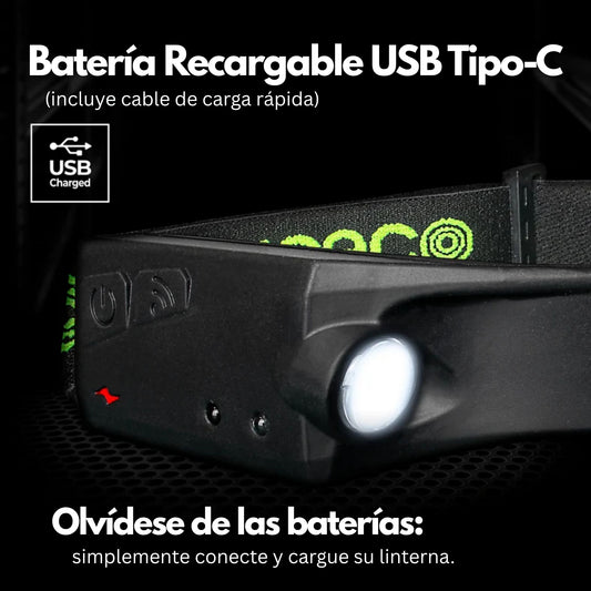 Linterna frontal recargable Luceco para casco