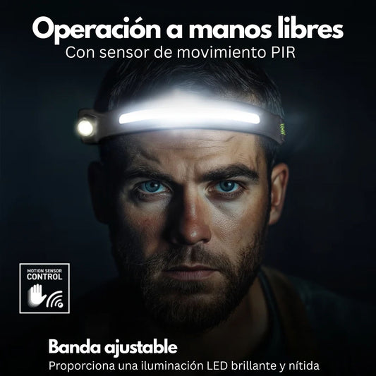 Linterna frontal con sensor de movimiento Luceco 