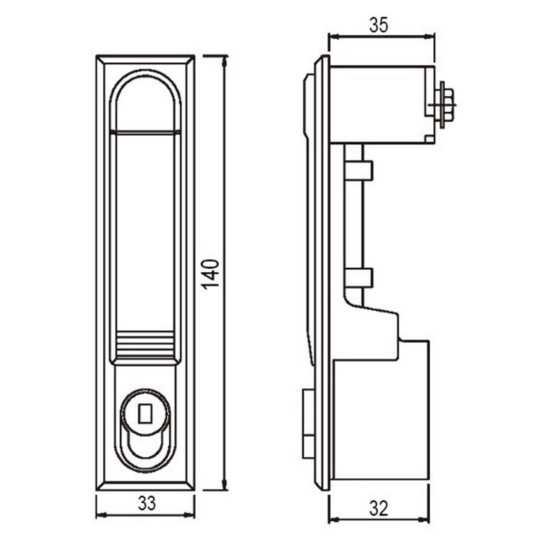 Cerradura con llave para puerta de gabinete de red