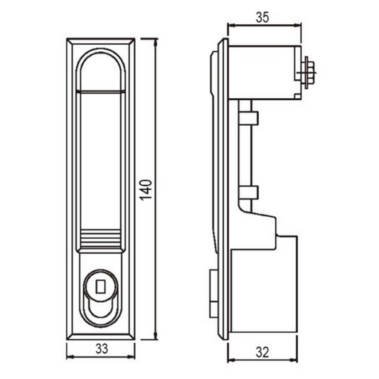 Cerradura con llave para puerta de gabinete de red