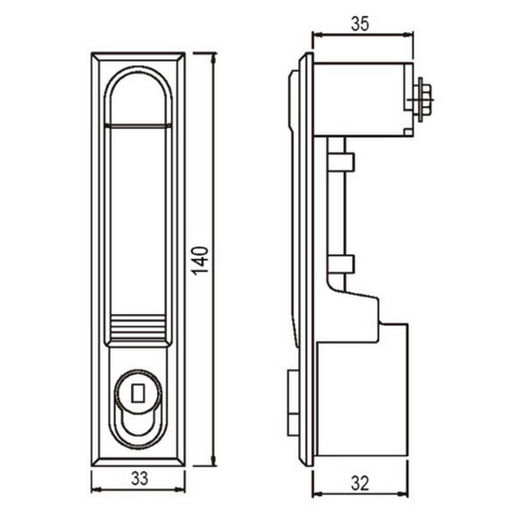 Cerradura con llave para puerta de gabinete de red