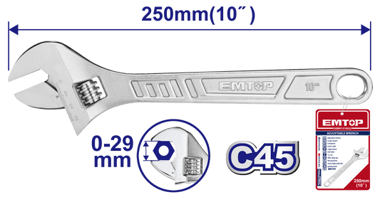 Llave inglesa ajustable de 10 pulgadas - LA CASA DEL TELEFONO