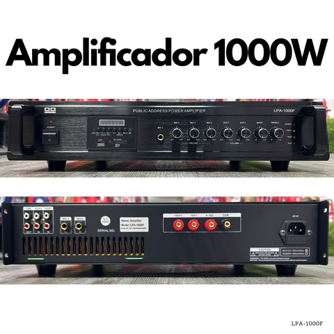 Amplificador PA LPA-1000F de 1000W USB SD FM Bluetooth