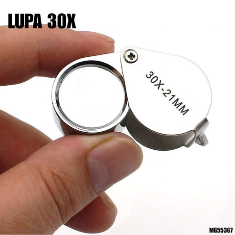Lupa de joyero plegable de bolsillo, aumento 30x