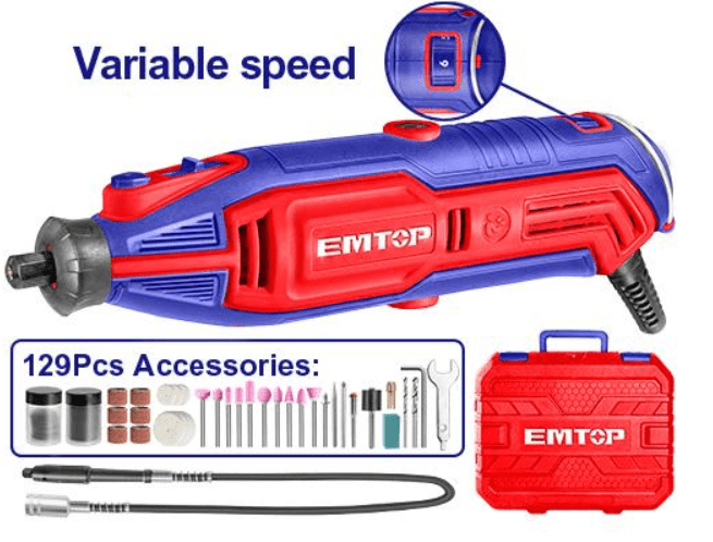 Mini amoladora dremel eléctrico con maletín y accesorios Emtop ULMGK1301 - LA CASA DEL TELEFONO