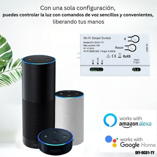 Módulo de relé inteligente Tuya (Contacto Seco) 1 Canal, Wi-Fi + RF - LA CASA DEL TELEFONO