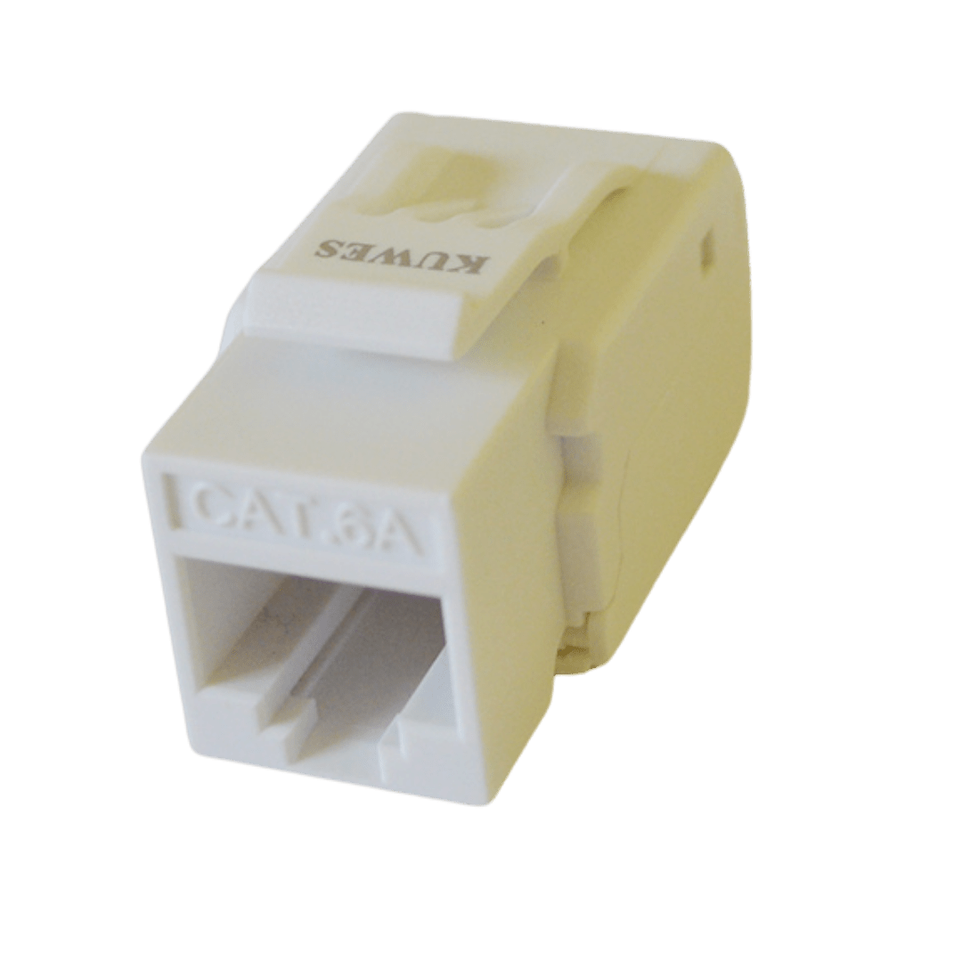 Módulo keystone jack UTP CAT6A en color blanco - KUWES KSNT-32F-C6A-US - LA CASA DEL TELEFONO