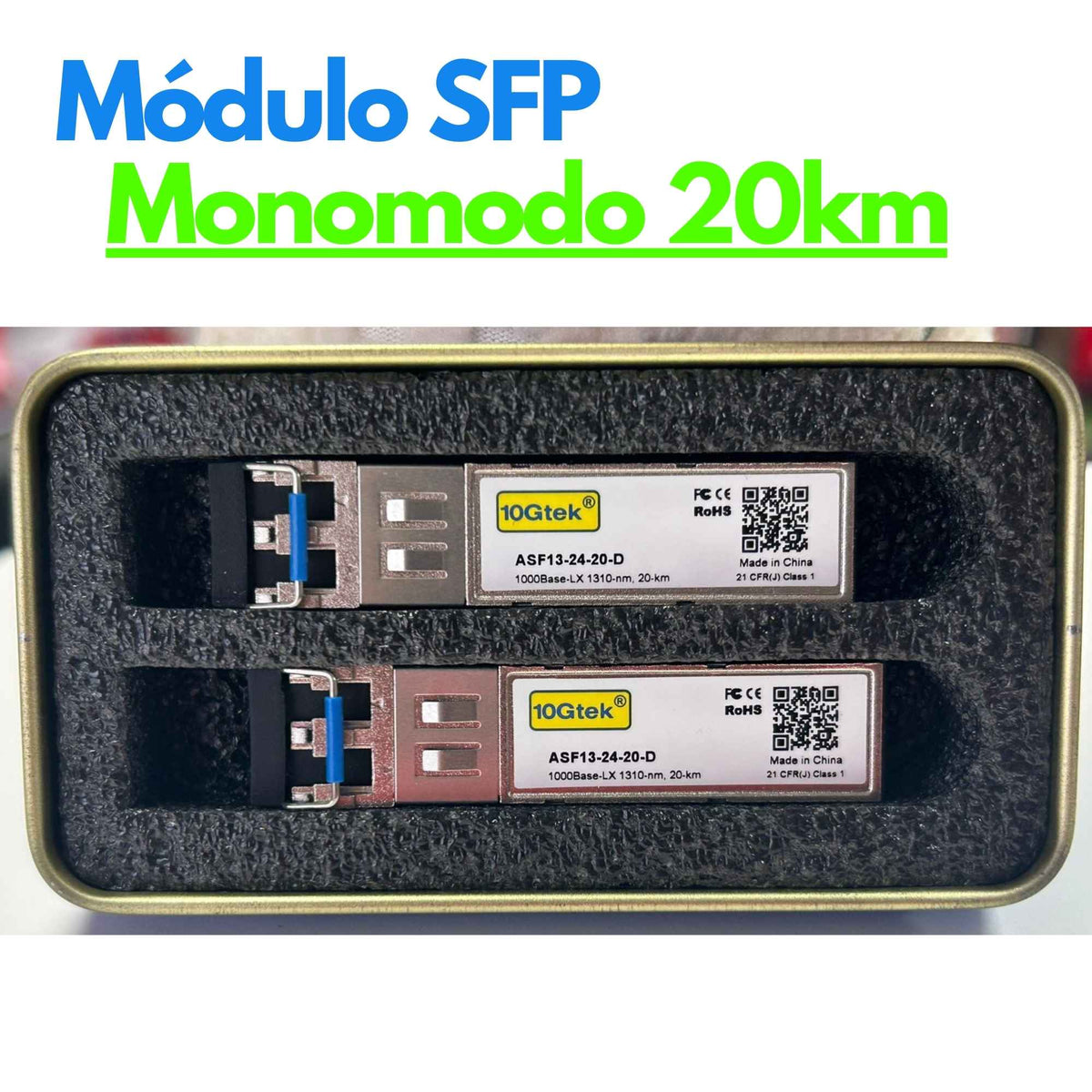 Módulo SFP de fibra óptica monomodo 1310nm 20km - LA CASA DEL TELEFONO