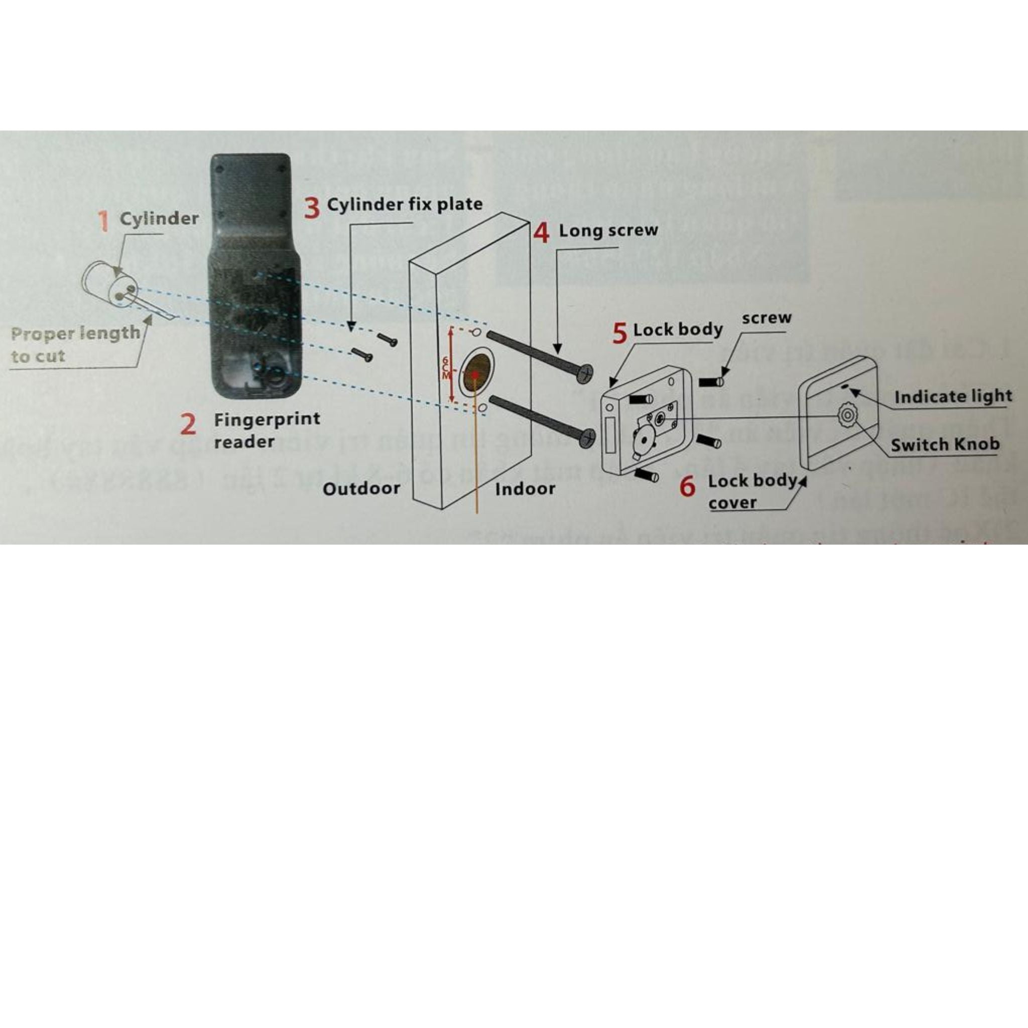 Montaje Cerradura inteligente M6 para puerta de hierro resistente al agua