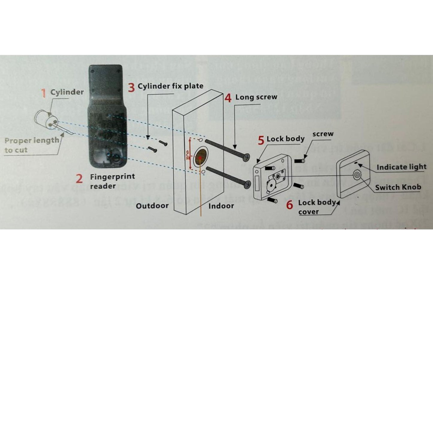 Montaje Cerradura inteligente M6 para puerta de hierro resistente al agua