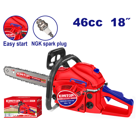 Motosierra a gasolina espada de 18” 46CC motor 2T