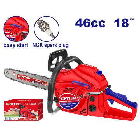 Motosierra a gasolina espada de 18” 46CC motor 2T