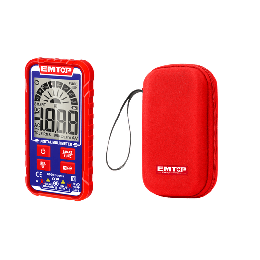 Multímetro digital SMART CAT.III 600V, TRUE RMS, compacto, pantalla LCD y estuche – EMTOP EDMR160013 - LA CASA DEL TELEFONO