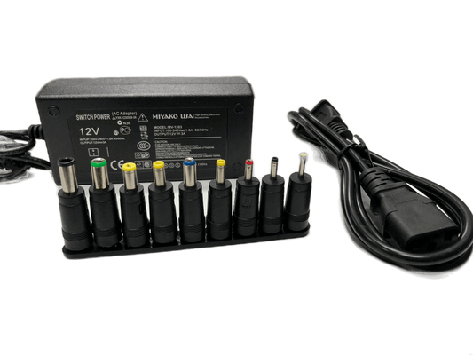 Adaptador de corriente variable de 12Vdc 3A, puntas intercambiables – Miyako MV-1203