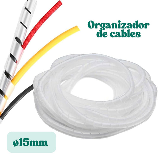 Organizador espiral de cable, diámetro de 15mm, 10M de largo – LCDT ASW11510W