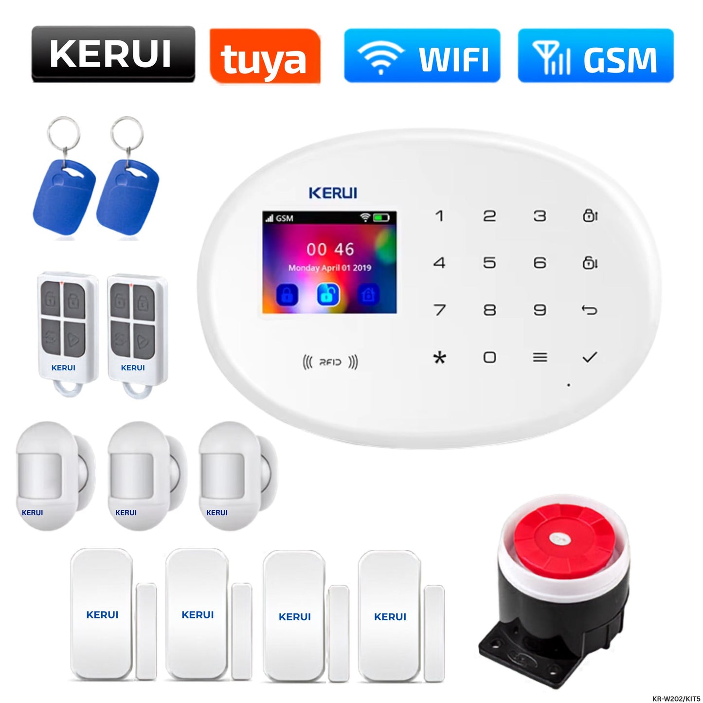 Panel de alarma WiFi KERUI KR-W202 pantalla táctil 